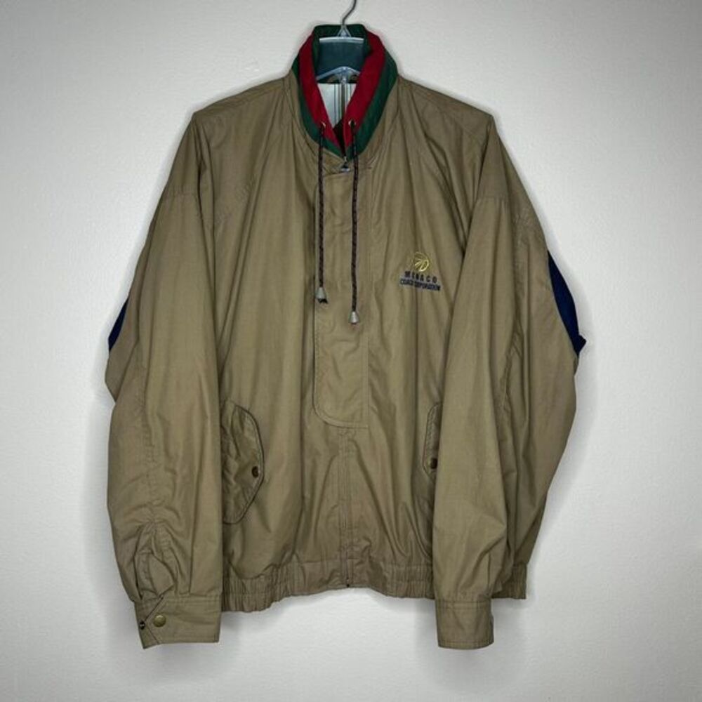 Winner Mate Sportswear Windbreaker Bomber Jacket Sweater Full Zip Brown Size XXL